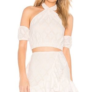 Tularosa Crop Top Off-the-shoulder Halter neck